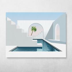 Modern White Architecture 2 (Landscape) Wall Art Canvas Meaning Gift For Birthday Christmas