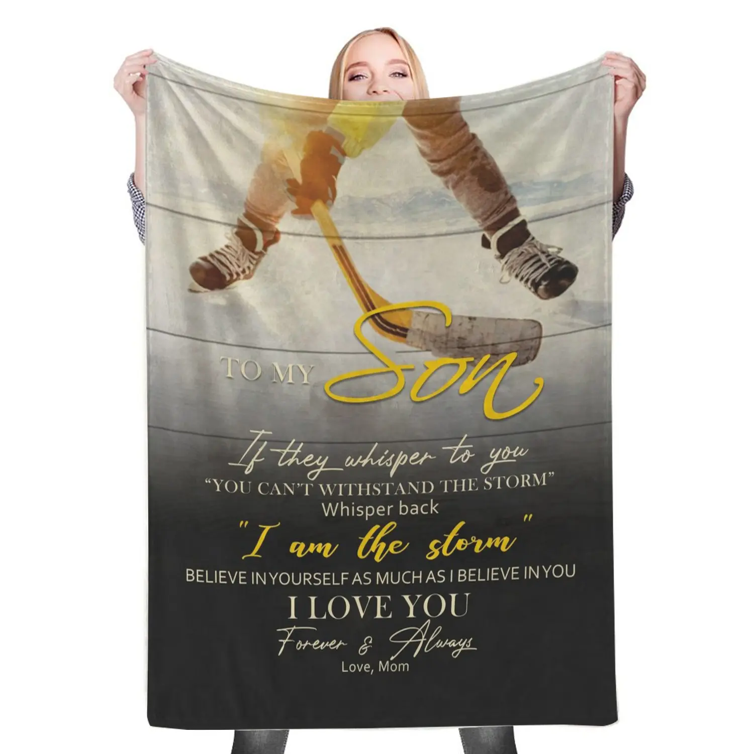 Mom To My Son Fleece Throw Blanket Meaningful Gift For My Loving Son Daughter Halloween Christmas