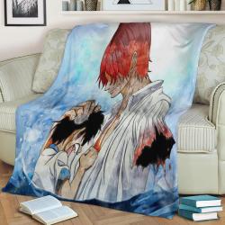 Monkey D Luffy Shanks Fleece Throw Blanket Meaningful Gift For Halloween Christmas