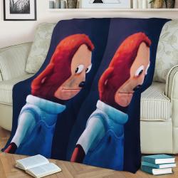 Monkey Puppet Both Fleece Throw Blanket Meaningful Gift For Halloween Christmas