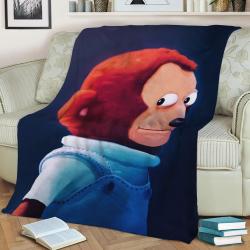 Monkey Puppet Meme Fleece Throw Blanket Meaningful Gift For Halloween Christmas