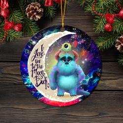 Monster Inc Sully And Mike Love You To The Moon Galaxy Mica Circle Ornament Perfect Gifts For Family On Christmas