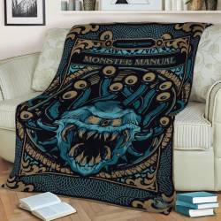 Monster Manual Fleece Throw Blanket Meaningful Gift For Halloween Christmas