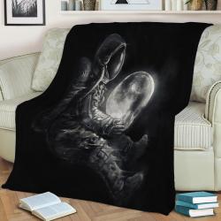 Moon Play Fleece Throw Blanket Meaningful Gift For Halloween Christmas