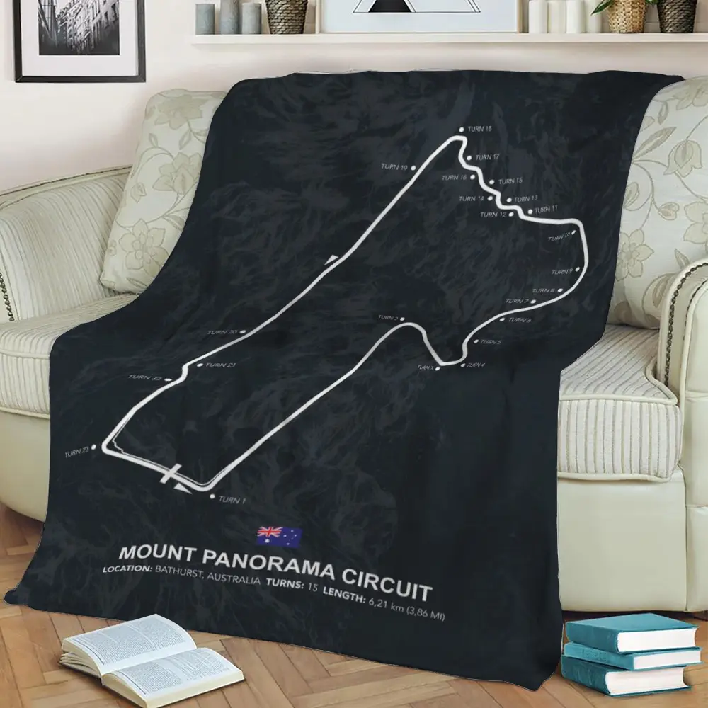 Mount Panorama Circuit Fleece Throw Blanket Meaningful Gift For Halloween Christmas