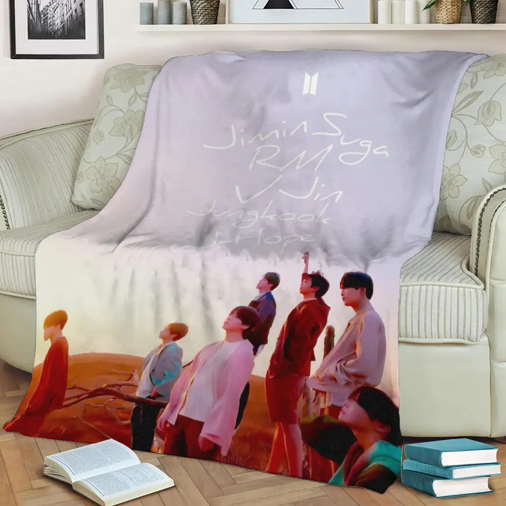 Music Bts Bangtan Kpop Fleece Throw Blanket Meaningful Gift For Halloween Christmas