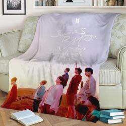 Music Bts Bangtan Kpop Fleece Throw Blanket Meaningful Gift For Halloween Christmas