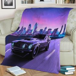 Mustang Boss Fleece Throw Blanket Meaningful Gift For Halloween Christmas