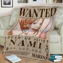 Nami Bounty Wanted Poster Fleece Throw Blanket Meaningful Gift For Halloween Christmas