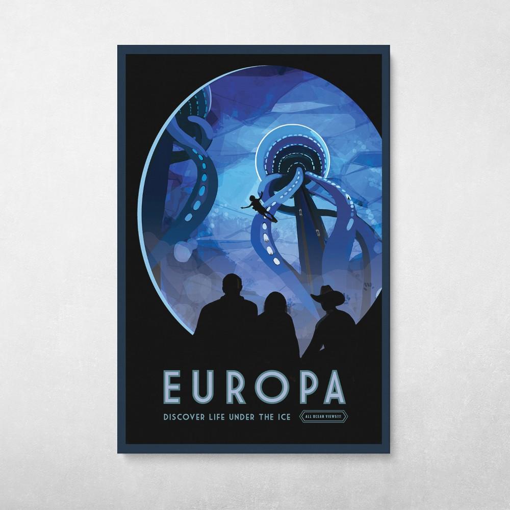 NASA Travel - Europa Wall Art Canvas Meaning Gift For Birthday Christmas