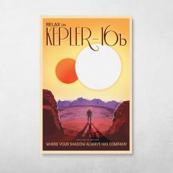 NASA Travel - Kepler 16b Wall Art Canvas Meaning Gift For Birthday Christmas