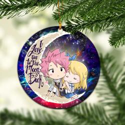 Natsu Fairy Tail Anime Love You To The Moon Galaxy Mica Circle Ornament Perfect Gifts For Family On Christmas