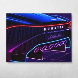Neon Bugatti Wall Art Canvas Meaning Gift For Birthday Christmas