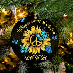 New Let It Be Hippie Butterfly Blue Mica Ornament Perfect Gift For Holiday Perfect And Unique Gifts For Family On Christmas