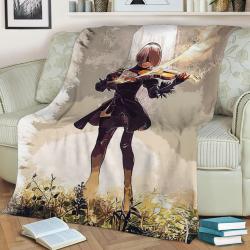 Nier Automata Fleece Throw Blanket Meaningful Gift For Halloween Christmas