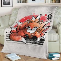 Nine Tailed Fox Fleece Throw Blanket Meaningful Gift For Halloween Christmas