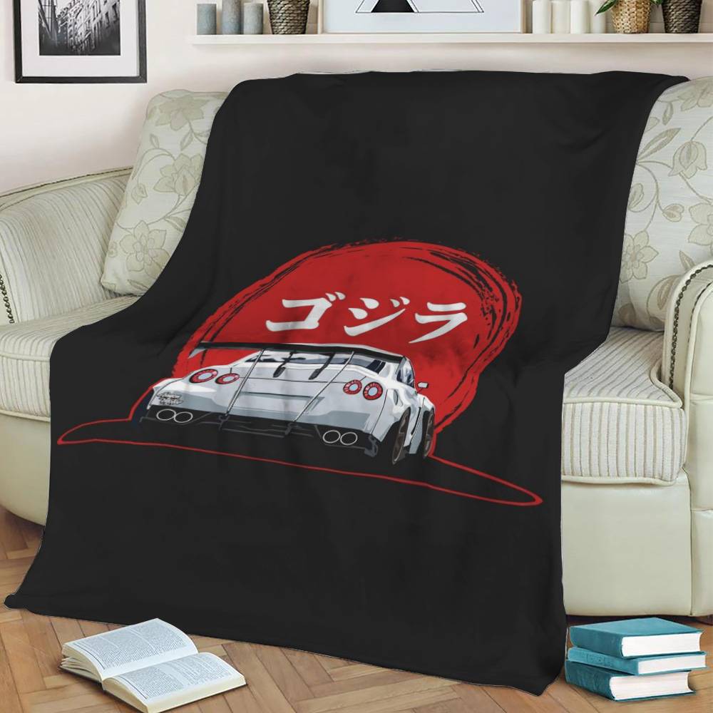 Nissan Gtr 35 Fleece Throw Blanket Meaningful Gift For Halloween Christmas