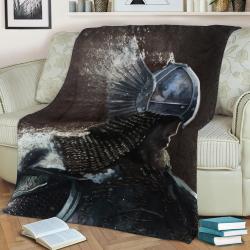 Nordic Warrior Fleece Throw Blanket Meaningful Gift For Halloween Christmas