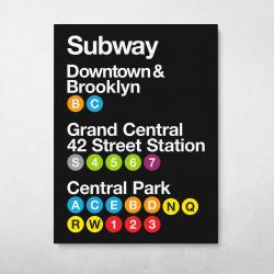 NYC Subway Stations Sign Wall Art Canvas Meaning Gift For Birthday Christmas
