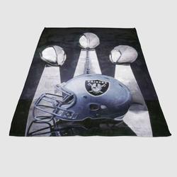 Oakland Raiders Trophy Soft Fleece Blanket Meaningful Gift For Halloween Christmas