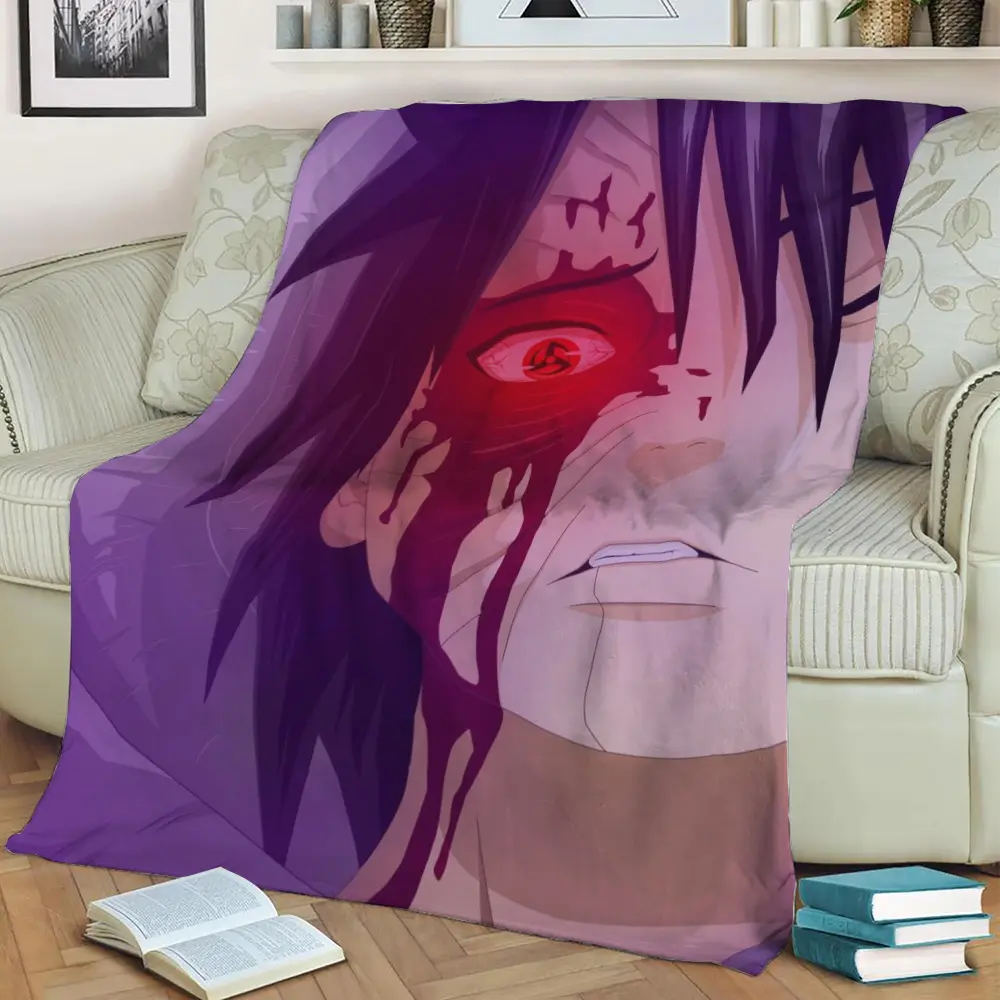 Obito Uchiha Poster Fleece Throw Blanket Meaningful Gift For Halloween Christmas