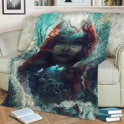 Ocean Foam Fleece Throw Blanket Meaningful Gift For Halloween Christmas