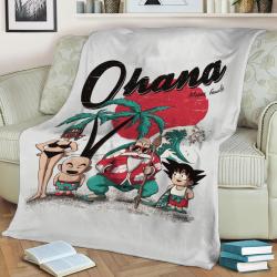 Ohana Dragon Fleece Throw Blanket Meaningful Gift For Halloween Christmas