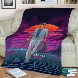 Old Vibes Archer Vice Fleece Throw Blanket Meaningful Gift For Halloween Christmas