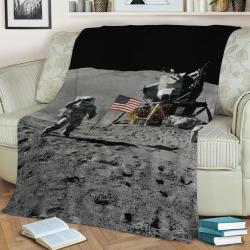 On The Moon Fleece Throw Blanket Meaningful Gift For Halloween Christmas