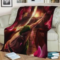 One Piece Roronoa Zoro Fleece Throw Blanket Meaningful Gift For Halloween Christmas