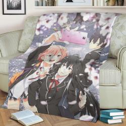 Oregairu Fleece Throw Blanket Meaningful Gift For Halloween Christmas
