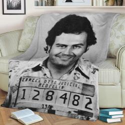 Pablo Escobar Mugshot Fleece Throw Blanket Meaningful Gift For Halloween Christmas
