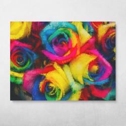 Painted Roses Wall Art Canvas Meaning Gift For Birthday Christmas