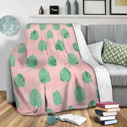 Palm Spring Leaves 2 Fleece Throw Blanket Meaningful Gift For Halloween Christmas