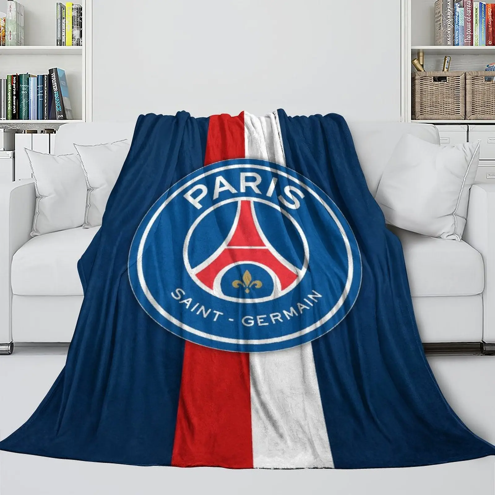 Paris Saint-Germain Blanket Meaningful Gift For Halloween Christmas Flannel Throw Room Decoration