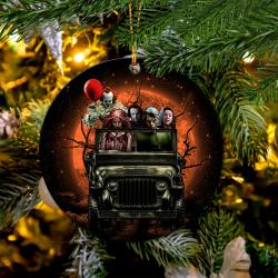 Pennywise And Friends Halloween Moonlight Mica Circle Ornament Perfect Gift For Holiday Perfect Gifts For Family On Christmas