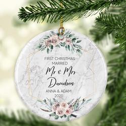 Personalised First Married Christmas Ornament Perfect And Unique Gifts For Family On Christmas
