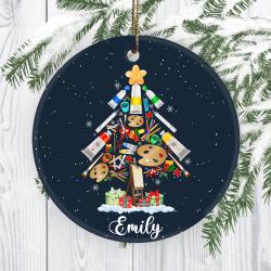 Personalized Artist Christmas Art Teacher Ornament Perfect And Unique Gifts For Family On Christmas