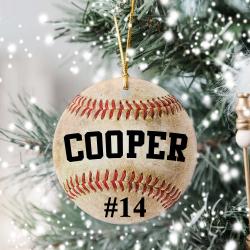 Personalized Baseball Christmas Ornament Perfect And Unique Gifts For Family On Christmas Holiday