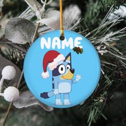 Personalized Custom Name Bluey Santa Family Christmas Ornament Perfect And Unique Gifts For Family On Christmas