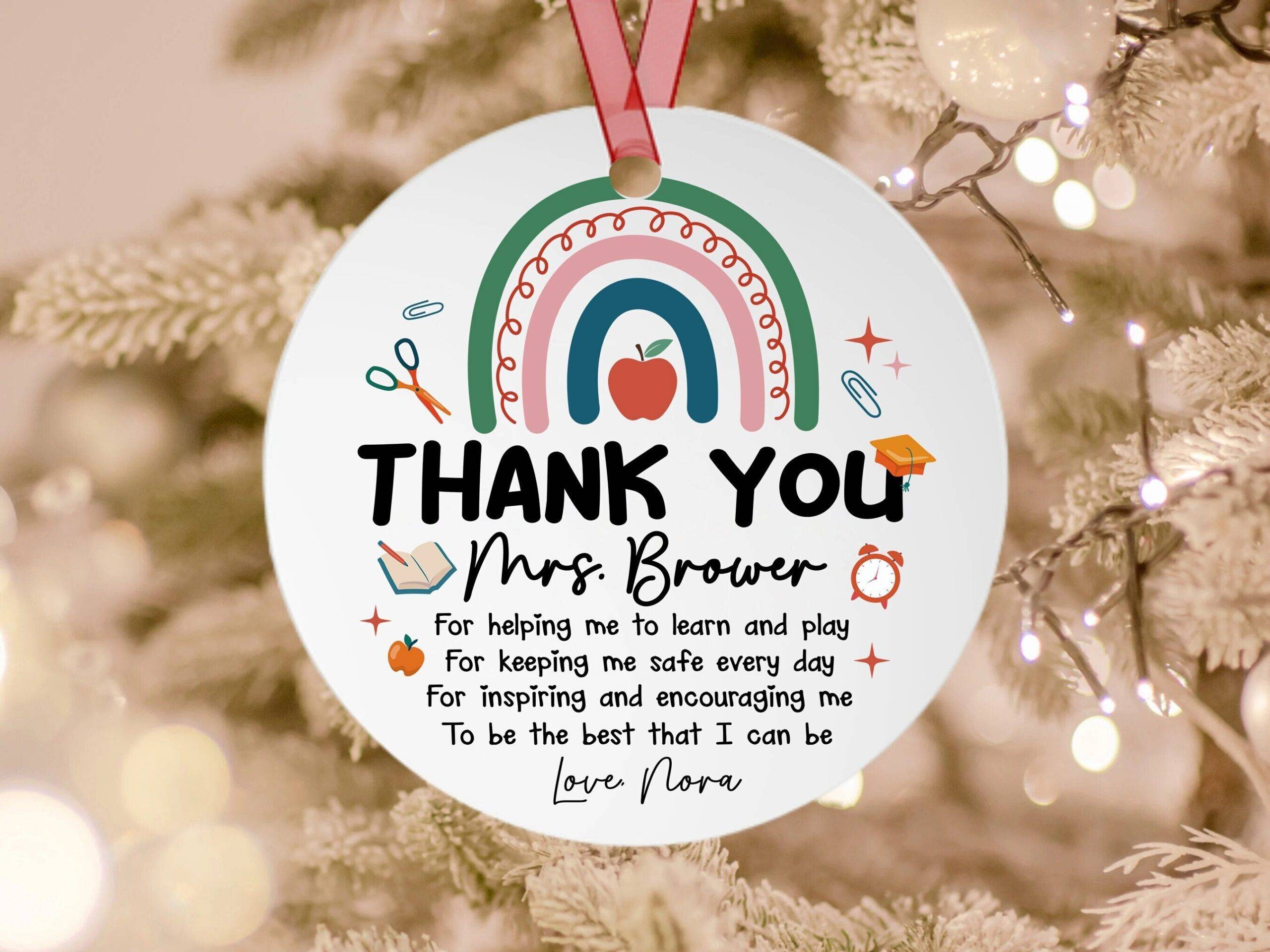 Personalized Custom Teacher Rainbow Christmas Ornament Perfect And Unique Gifts For Family On Christmas