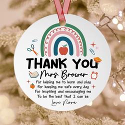 Personalized Custom Teacher Rainbow Christmas Ornament Perfect And Unique Gifts For Family On Christmas
