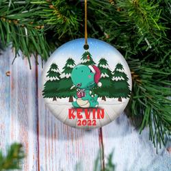Personalized Dinosaur Christmas Ornament Perfect And Unique Gifts For Family On Christmas Holiday