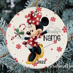 Personalized Disney Christmas Minnie Mouse Ornament Perfect And Unique Gifts For Family On Christmas