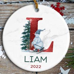 Personalized Family Christmas Monogram Alphabet Ornament Name Perfect And Unique Gifts For Family On Christmas