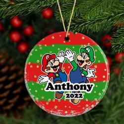 Personalized Mar!o Character Holiday Ornament Perfect And Unique Gifts For Family On Christmas
