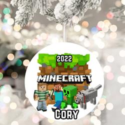 Personalized Minecraft Christmas Ornament Gamer Gift Perfect And Unique Gifts For Family On Christmas