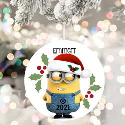Personalized Minions Christmas Kids Ornament 2022 Gifts Perfect And Unique Gifts For Family On Christmas