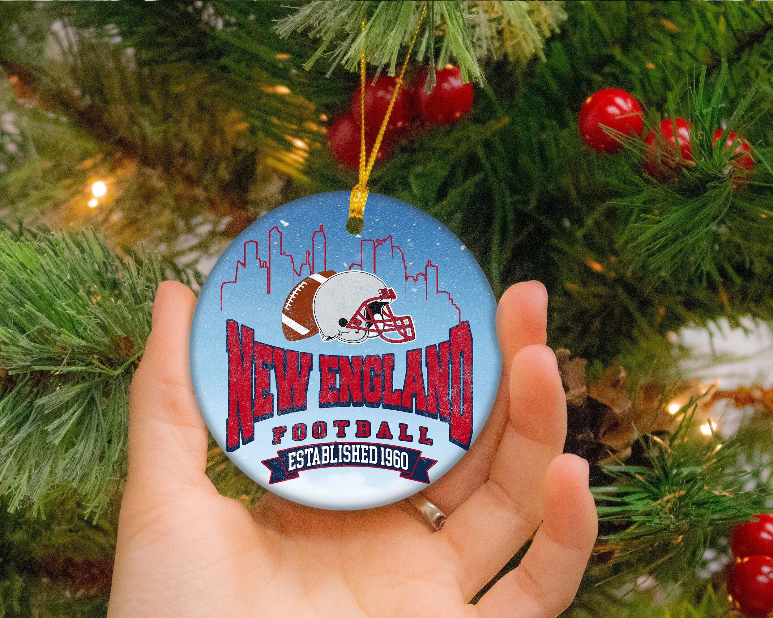 Personalized New England Football Christmas Game Day Ornament Perfect And Unique Gifts For Family On Christmas