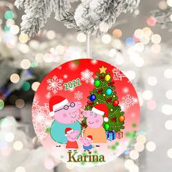 Personalized Peppa Pig Kids 2022 Christmas Ornament Decor Perfect And Unique Gifts For Family On Christmas